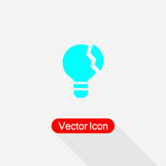 Broken Lamp Icon,Broken Bulb Icon Vector Illustration Eps10