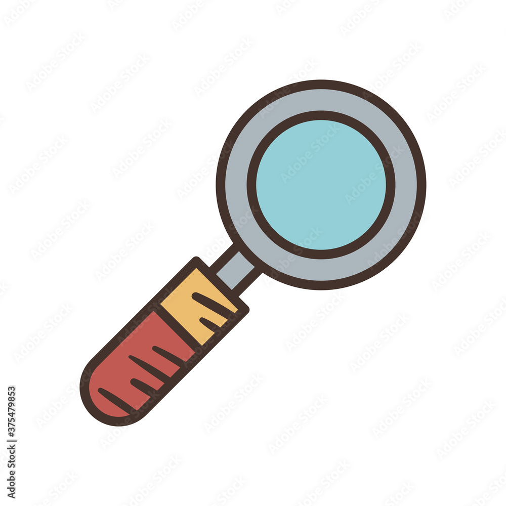 Poster lupe line and fill style icon vector design