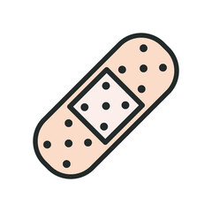 Medical adhesive bandage line and fill style icon vector design