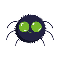 happy halloween, scary spider huge green eyes cartoon, trick or treat celebration