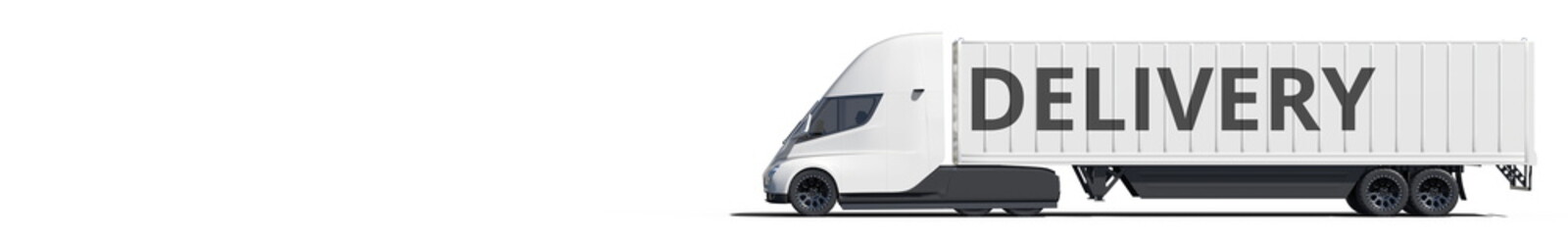 DELIVERY text on the side of the truck. 3d rendering