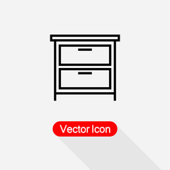 Drawer Icon, Chest Of Drawers Icon Vector Illustration Eps10