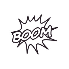 boom explosion bubble line style icon vector design