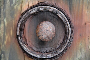 close up of an old rusty metal thing