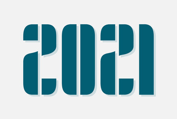 Happy New Year 2021 Celebration greeting card vector illustration for New Year with creative font style