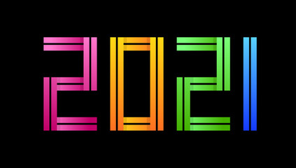 Colorful Happy New Year 2021 Celebration greeting card vector illustration for New Year with creative font style