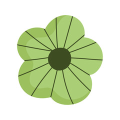 flower ornament decoration green isolated icon white background