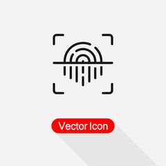 Fingerprint scan Icon, Biometric Fingerprint Icon Vector Illustration Eps10