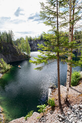 Fototapeta na wymiar Karelia, Russia - Ruskeala park in summer
