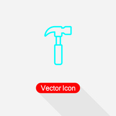 Hammer Icon, Carpenter Hammer Icon Vector Illustration Eps10