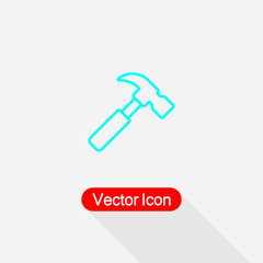 Hammer Icon, Carpenter Hammer Icon Vector Illustration Eps10