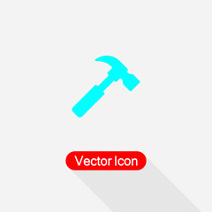 Hammer Icon, Carpenter Hammer Icon Vector Illustration Eps10