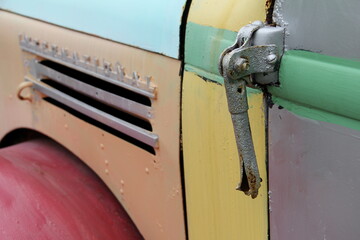 brightly painted international harvester pickup truck