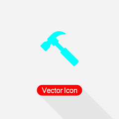 Hammer Icon, Carpenter Hammer Icon Vector Illustration Eps10