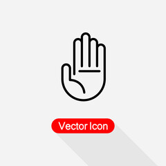 Obraz premium Hand Icon, Palm Symbol Hand Stop Icon, Hand Icon Vector Illustration Eps10