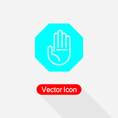 Hand Icon, Palm Symbol Hand Stop Icon, Hand Icon Vector Illustration Eps10