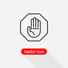 Hand Icon, Palm Symbol Hand Stop Icon, Hand Icon Vector Illustration Eps10