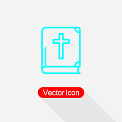 Fototapeta premium Holy Bible With Cross Icon Vector Illustration Eps10