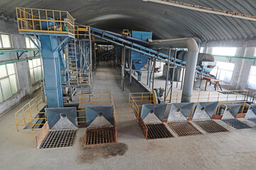 Compound fertilizer production line in a factory, China
