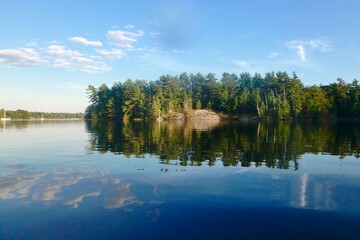 Summer Reflection in the calm waters of Georgian Bay Ontario Canada