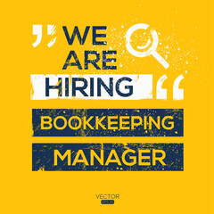 creative text Design (Bookkeeping Manager),written in English language, vector illustration.