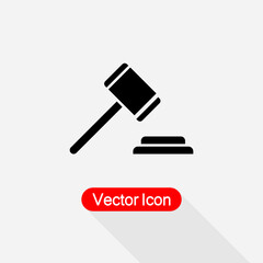 Judge Hammer Icon, Judge Gavel Icon Vector Illustration Eps10