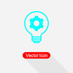 Light Bulb and Gear Icon Vector Illustration Eps10