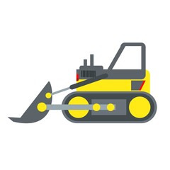 Yellow Black Bulldozer Vector Illustration