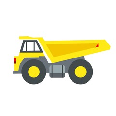 Yellow Dump Truck Vector Illustration