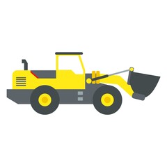 Yellow Wheel Loader Vector Illustration