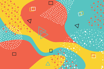 abstract cartoon colorful vector backgrounds, banner design elements, geometric patterns decorated with shape and many dots