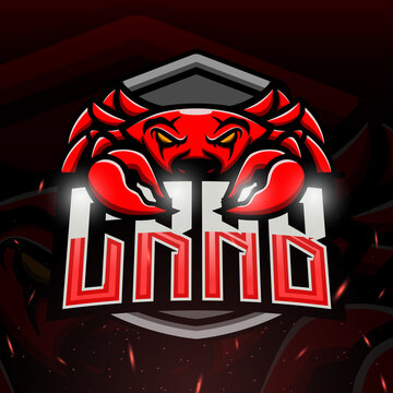 Crab mascot esport logo design