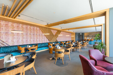 Interior of a empty modern hotel lounge bar