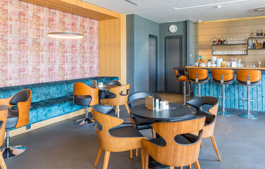 Interior of a empty modern hotel lounge bar