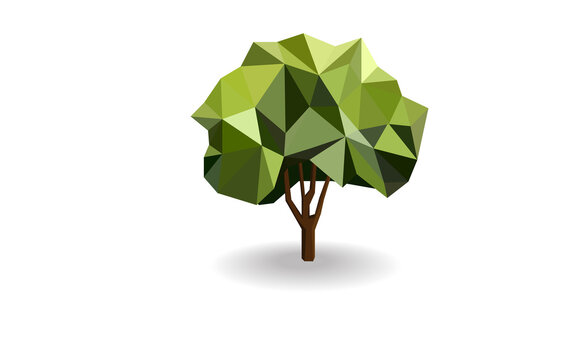 tree polygon icons modern style vector
