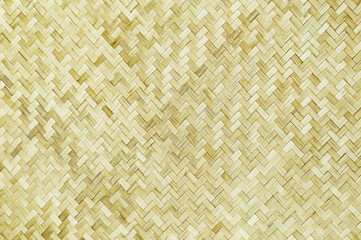 Bamboo weave pattern. Close up traditional handcraft woven bamboo texture for background.