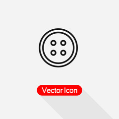 Round Clothing Button Icon Vector Illustration Eps10