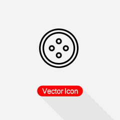 Round Clothing Button Icon Vector Illustration Eps10