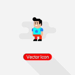 Simple Character Icon In Flat Design Vector Illustration Eps10