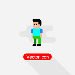Simple Character Icon In Flat Design Vector Illustration Eps10