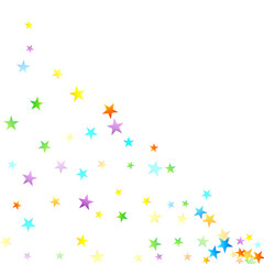 Rainbow Festive Confetti. Carnival Star Falling.
