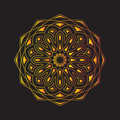 elegant luxury mandala ornament with gradation color design vector