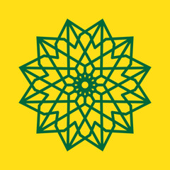 mandala ornament islamic style, star motif trendy element design vector