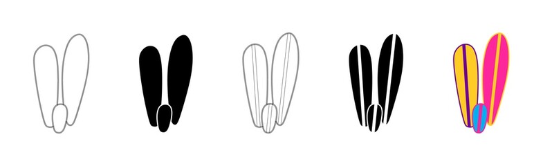 Vector illustration of cacti isolated on a white background. Icons, silhouettes of cacti. Mexican desert cactus, tropical plants, summer garden. Abstract creative decorative cactus, succulent, aloe