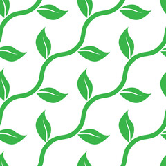 green leaf freshness nature seamless pattern ornament template design vector