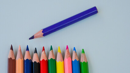 colored pencils isolated on white background