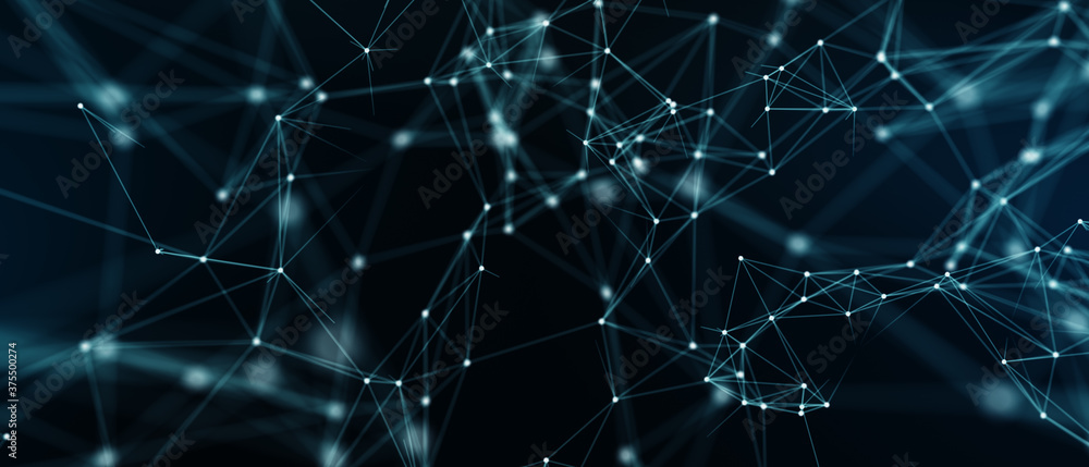 Aufkleber abstract futuristic - technology with polygonal shapes on dark blue background. design digital techn