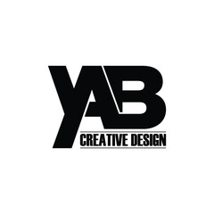 YAB letter monogram logo design vector