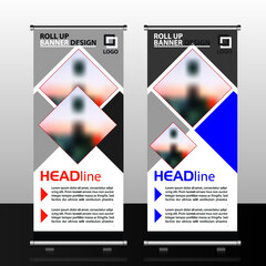 creative Roll up brochure flyer banner design template vector, abstract , modern & new x-banner, rectangle size.