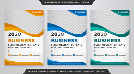 business flyer template design with minimalist concept and clea style use for corporate ads and business profile